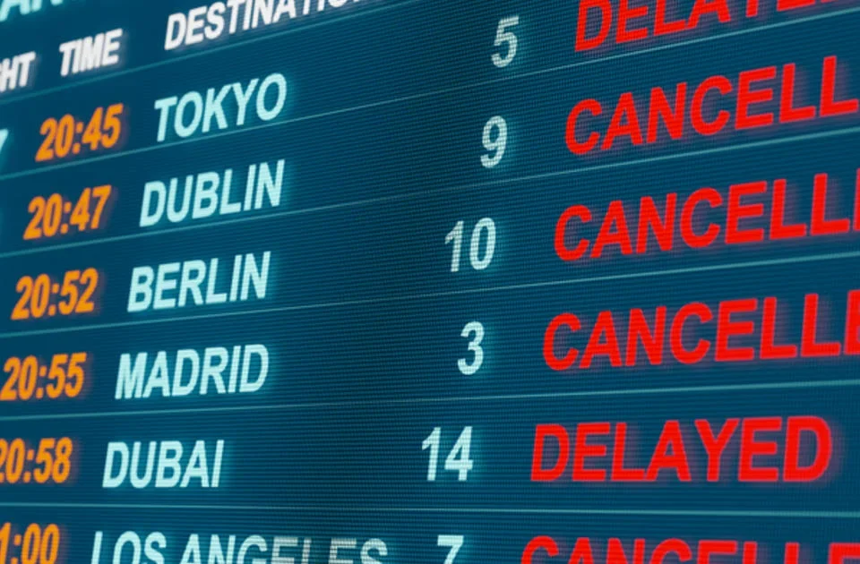 flights being cancelled or delayed