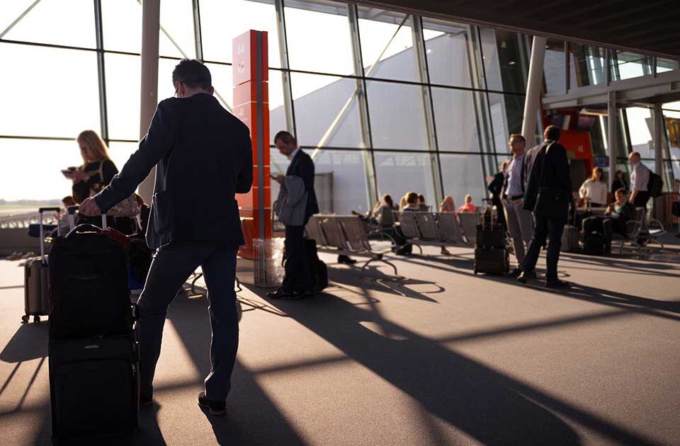 passengers waiting to board their plane